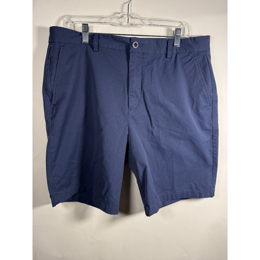 Vineyard Vines On-The-Go Shorts Mens 35 Navy Blue Performance Stretch Golf 9"